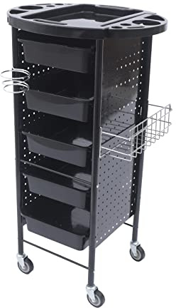 SHZICMY Carrello da parrucchiere, carrello da lavoro, carrello impilabile, barbiere, carrello da lavoro, carrello autoportante, carrello arrotolabile, trolley per la cura dei capelli, 5 cassetti