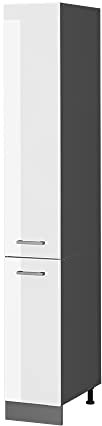 Vicco Apothekerschrank R-Line, Medizinschrank für die Küche, Weiß Hochglanz/Anthrazit, 30 cm