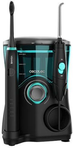 Cecotec Mundpflegezentrum Bamba ToothCare Jet Clean. 18 W, 600-ml-Irrigator, 10 Druckstufen, 7 Aufsätze und elektrische Zahnbürste mit 5 Modi