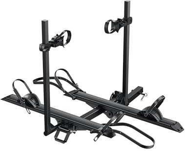 Young E-Bike Rack Hitch Mount Platform Style for Cars Trucks SUVs Minivans RV, fits E-Bike with Up to 5-inch Fat Tire, 200 lbs Capacity, Anti-falloff 360° Swirl Structure