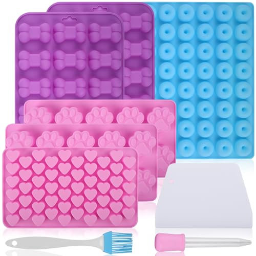 Ezydka Backmatte Hundekekse 9 Stück Backmatten für Hundeleckerlies Set, Mini Hundekekse Backform Silikon Backmatte Hundeleckerli für DIY Hundeleckerlies, Kekse, Schokolade, Süßigkeiten, Eiswürfel