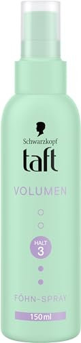 Schwarzkopf Taft Föhn-Spray Volumen (150ml), Haltegrad 3, Föhnspray für alle Haartypen, Volumenspray, vegane Formel*