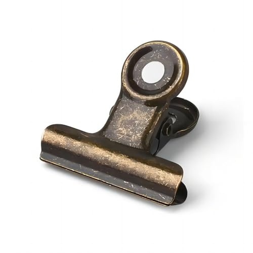 Coideal små metallklämmor brons – 30 st pärm tjur pappersklämmor mini fil sedelklämmor för kontor (antik mässing, 22 mm)