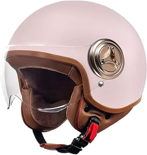 Casco Jet Con Visera Solar Casco De Motocicleta Hombres Mujeres Scooter Casco Ciclomotor Casco Ciclomotor Chopper Casco Motocicleta Medio Casco Abierto Casco Piloto Certificado ECE C,54-61cm