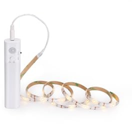 Glowster Tira LED de bajo voltaje 1m con sensor, ideal para iluminación decorativa y ahorro energético en espacios interiores.