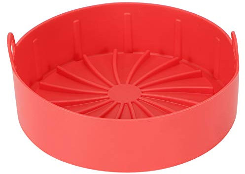 Akozon Tapis de Cuisson en Silicone Haute Température pour Friteuse à Air, Moule à Gâteau et Grill Rond de 19 Cm, Moules en Silicone Antiadhésifs, pour la Cuisson et la Friture