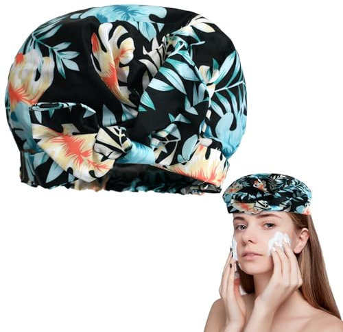 Bonnet De Douche, Bonnet Douche Femme, Hapeau de Douche Réutilisable, Bandes Élastiques Bonnet De Douche, Imperméable Bonnet Cheveux pour Femmes Filles Douche SPA Salon
