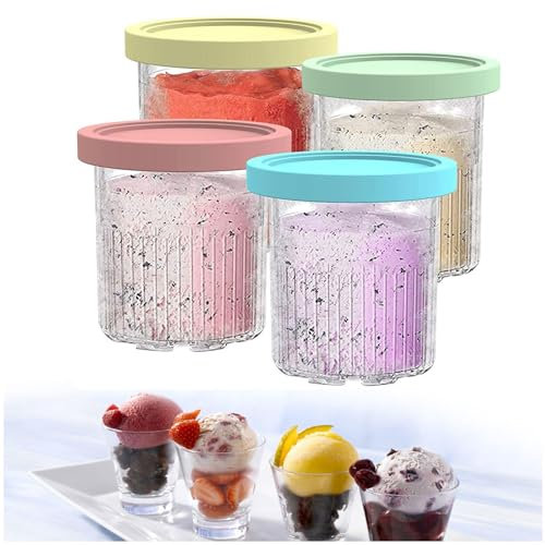 Wizvox Creami Containers, for Ninja Cremini Extra Pints,24 OZ Pint Frozen Dessert Containers Bpa-Free,Dishwasher Safe Compatible with NC501 Series Ice Cream Makers