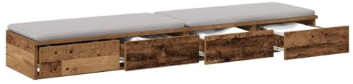 vidaXL Sänglådor Gammalt trä 150 x 36,5 x 16,5 cm Konstruerat trä