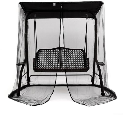 Red para moscas de patio, cubierta de mosca al aire libre Protección integral Diseño de cremallera de doble cara para jardín, patio, tienda de campaña, pabellón (negro)