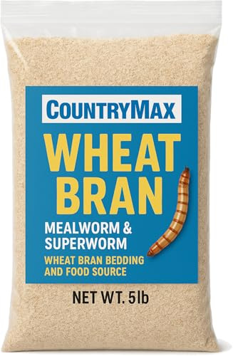 CountryMax Wheat Bran Bedding & Feed – 5 lb Bag for Mealworms, Superworms, and Chickens