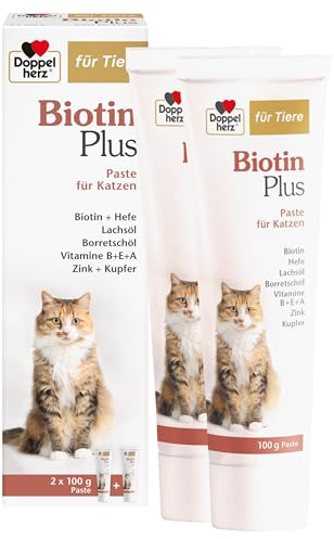 Doppelherz Per animali Biotin Plus per gatti – Per gatti che si sentono a proprio agio nella pelle e nel pelo – oligoelementi e vitamine – 200 g di pasta