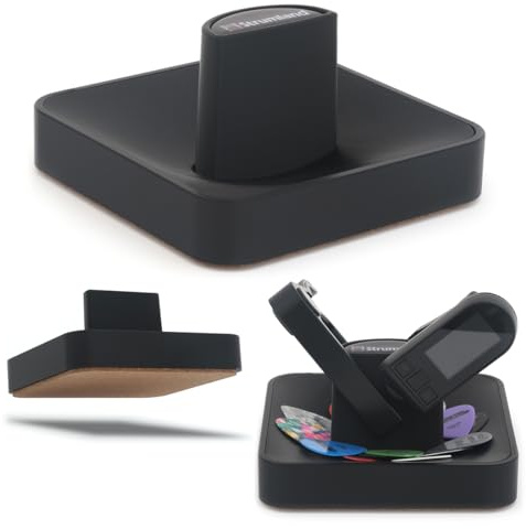 Strumland Guitar Pick Tray – Premium Desk Organizer with Capo & Tuner Holder, 3D-Printed Bioplastic with Cork Base, Modern Studio Accessory for Guitar Players | Made in USA