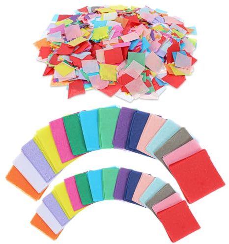 Matwsec 8000 Pcs Coloured Tissue Paper Squares, 1 Inch Tissue Paper for Crafts, Art Craft Tissue Paper for DIY Crafts, Party Decorations, Scrunch Projects, Birthday Festival Confetti (100g)