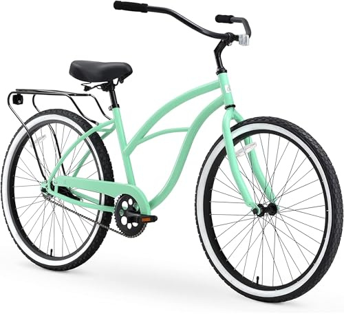 sixthreezero Around The Block Women's Beach Cruiser Bike, Hybrid Bicycle with Rear Rack