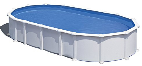 Gre KITPROV7388 HAITI Piscina Ovale Bianca Sistema Omega Dim: 730x375 h 132