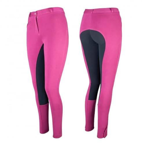 Pfiff 101197 - Pantalones de equitación para mujer, color Rosa (Pink/Gray), talla 36