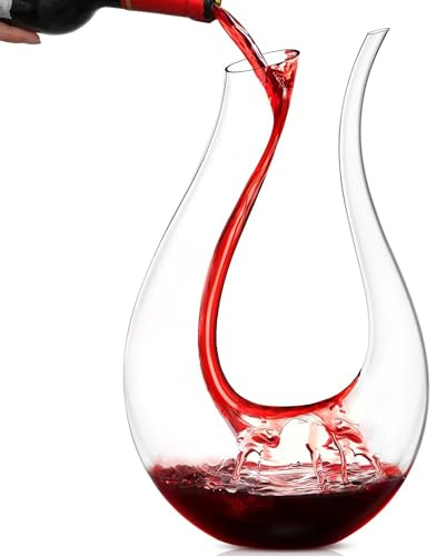 Wine Decanter,Red Wine Carafe,Wine Aerator,100% Hand Blown Lead-free Crystal Glass,Wine Decanters and Carafes,Wine Gift with Luxury Packaging,Wine Accessories (1500ML)