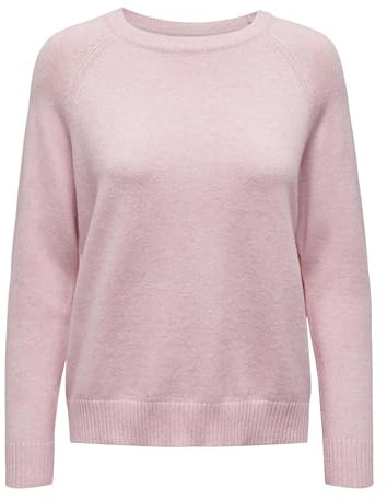 ONLY Damen ONLLESLY Kings L/S Pullover KNT NOO 15170427, Light Pink/W. Melange, M