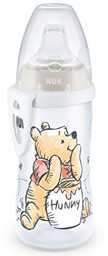 NUK Active Cup Toddler Cup | 12+ Months | Leak-Proof Soft Drinking Spout | Clip & Protective Cap | BPA-Free | 300 ml | Disney Winnie the Pooh | Beige