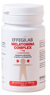 Melatonina 1 Mg Complex per Dormire, con ADENOSINA e GLICINA | Effegilab | (90 compresse)