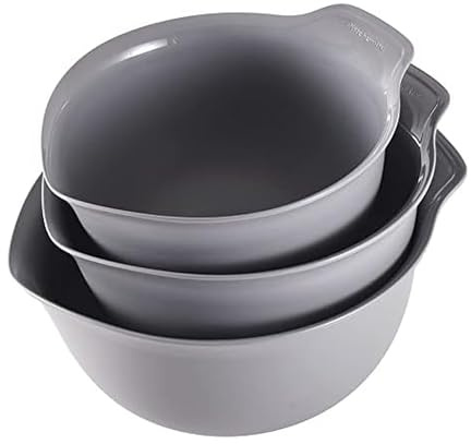 KitchenAid Universal Plastic Mixing Bowls, Set of 3, Gray