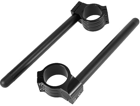 Motoforti Aluminum 50mm Clipon Handlebar Replacement Fit for Fork Diameter 50mm Universal Cafe Racer Tilt Angle 8° 7/8 BarsBlack