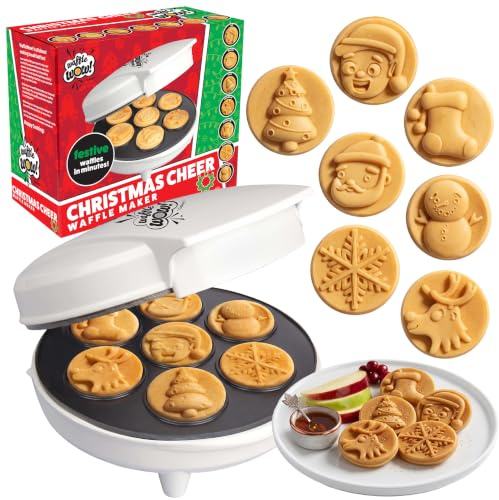 Christmas Cheer Holiday Waffle Maker, Special Xmas Breakfast w Cute Pancake