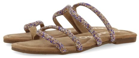 GIOSEPPO Sandalias Taupe DE Piel con Tiras con PEDRERÍA para Mujer TEMELEC