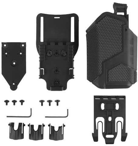 Peminkoo Fondina Tattica per Pistola Destra Airsoft G1ock 17 19 sig P226 P320 Fondine QLS System Belt per Pistola con Torcia X300 (Black)