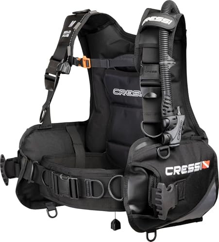 Cressi Solid Plus BCD L - Tarierjacket (BCD/GAV) Entwickelt Klassische Konstruktion, Schwarz, L, Unisex