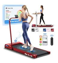 BLACK LORD Walking Pad with Speaker, 9 or 12km/h Treadmills for Home Foldable, 2.2HP Portable Under Desk Electric Running Machine with Remote Control, LED Display, App Compatible, 120KG Capacity