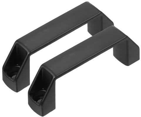 PATIKIL Aluminum Alloy Pull Handles 90mm Hole Centers, 2 Pcs Square Drawer Pulls Kitchen Hardware for Luggage Mechanical Equipment Door Cupboard Handle, Black