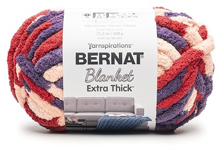 Bernat Blanket - Hilo de popurrí extragrueso – 1 paquete de 600 g – 100% poliéster – #7 Jumbo – 72 yardas – Tejido/ganchillo