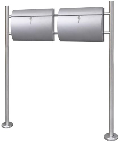 Mobili Articolo Home Doppia Cassetta delle lettere su supporto in acciaio inox - Cassetta postale