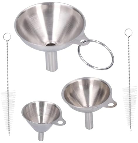 3pcs Stainless Steel Funnel Set - Durable, Leak-Proof, Multipurpose Funnels for Kitchen, Cooking, and Filling Bottles, Jars, or Containers