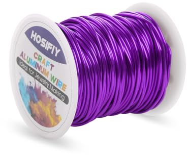 Filo per Artigianato 1.5mm Alluminio Viola - Filo per Sculture DIY, Gioielli, Fiori, Tessitura - Bobina da 30 Metri