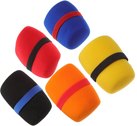 POPETPOP Fundas de Esponja Micrófono 5 Piezas Accesorios Gruesos Protección contra Viento Uso Compatible Color Negro