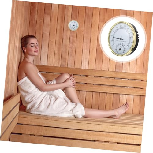 FONDOTIN Praktisk Hygrotermograf Bastutillbehör med Termometer och Hygrometer för och Inomhusbruk Lätt och Bärbar med Tydlig Urtavla för Temperatur Fuktighetsmätning