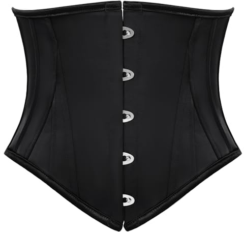 Skarlet mörker kvinnor steampunk korsettbälte vintage spets up medeltida brett bälte, svart, 36