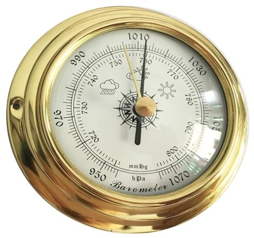 Analog Barometer Metall Rund Urtavla Barometer Aneroid Barometer för Multifunktionell Väderstation för hemmabruk