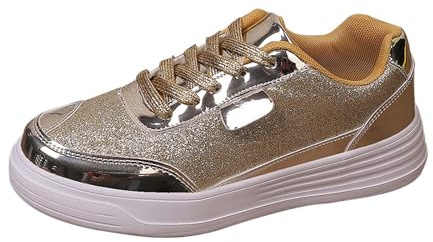 Sneaker & sportskor för kvinnor, glitter, paljettskor, damer, sommar, platta löparskor för gata, lätta promenadskor, glänsande vandringsskor, bekväma arbetsskor, festliga joggingskor