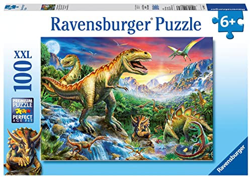 Ravensburger Kinderpuzzle - 10665 Bei den Dinosauriern - Dino-Puzzle für Kinder ab 6 Jahren, mit 100 Teilen im XXL-Format