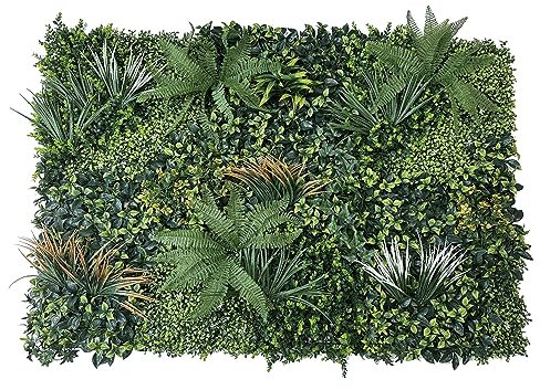 KuGuo Artificial Topiary Hedge Greenery Plant Panels Indoor and Outdoor Patio Foliage Hedge Faux Grass Wall Panels 6PCS 20”x20”/P for Fence Decoration
