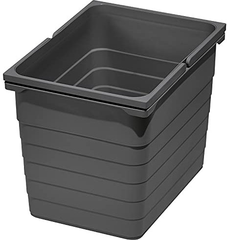 eins2vier Abfallsammler Höhe: 310 mm Volumen 17 Liter 230 x 306 mm dunkelgrau 5060 Mülleimer Abfalleimer Abfalltrenner von SOTECH