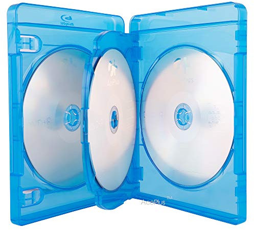 AcePlus Blu-Ray Replacement Case Quad Multi 4-Disc Capacity in 22mm Extra Chubby Thickness with Logo (5-Pack)