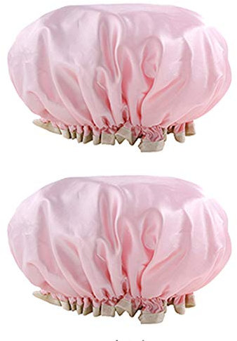 2Pcs Shower Caps Bathing Hats Keeping Hair Dry Waterproof Designed Kitchen Oil Proof Cap