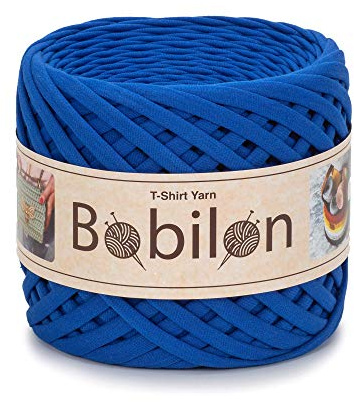 T-shirtgarn i fettuccini-stil, 7–9 mm, trikågarn för virkning och stickning, ekologiskt t-garn, makramégarn, bandgarn i 100 % bomull, jerseygarn, ultramarin. | 100 % bomull t-shirt garn för virkning, stickning och makrame; bra för väskor och korgar; nytt tyg, inte återvunnen; 109 yds