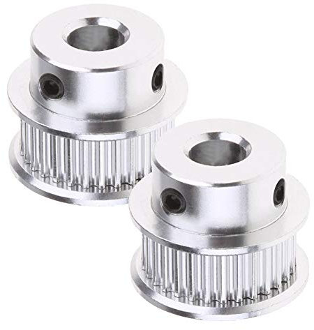 Saipor 2 Stück GT2 Zahnriemenscheibe Aluminium Zahnriemenrad Kit GT2 Riemenscheibe Synchronrad GT2 Timing Pulley für GT2 Zahnriemen 6mm Breite Gürtel 3D Drucker (30 Zähne 8mm Bohrung)