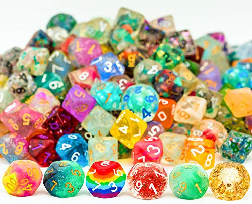 World of Dice D10 / W10 Würfel Set Mix - Bunt gemischt, perfekt für Dungeons and Dragons (DND) und alle Anderen Pen and Paper Systeme (15 Stück)
